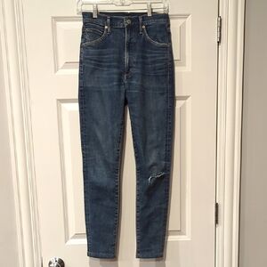 Citizens Of Humanity Lightly Distressed Blue Skinny Jeans: Size 27